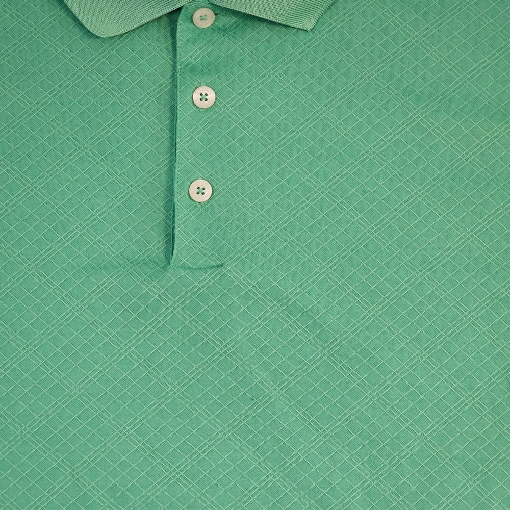 Adidas Golf Climacool Polo Shirt Mens 2XL Green Diamond Grid‎ Short Sleeve Top - Picture 5 of 7
